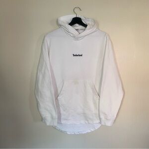 Timberland White & Black Logo Hoodie – Small, Unisex
